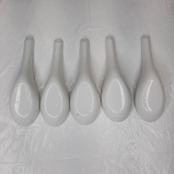 5 Porcelain ASIAN Chinese Soup Tasting Spoons Miso Pho Ramen - Picture 4 of 7